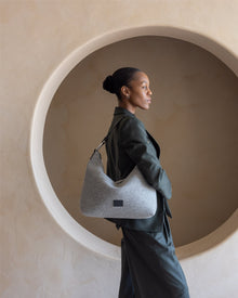 Hana Merino Wool Hobo Bag | Granite