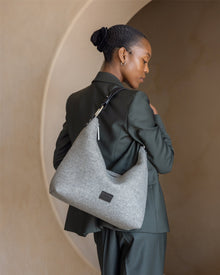 Hana Merino Wool Hobo Bag | Granite