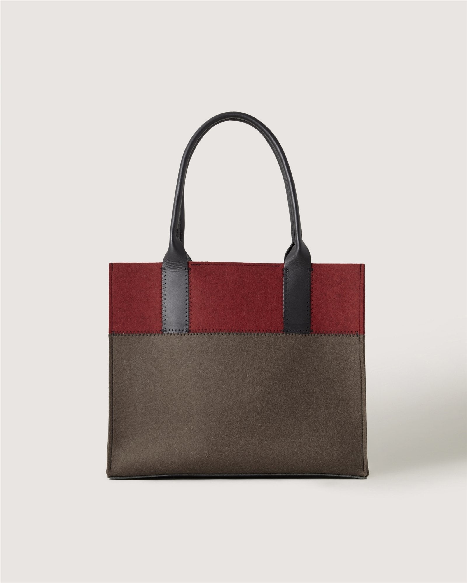 Jaunt Merino Wool Midi Tote | Tobacco x Cherry