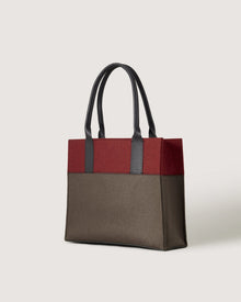 Jaunt Merino Wool Midi Tote | Tobacco x Cherry