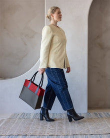 Jaunt Merino Wool Midi Tote | Tobacco x Cherry