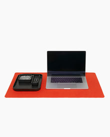 Large | Mosen Merino Wool Desk Pad | Orange