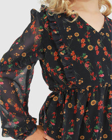 Kids | Girls Like You Floral Dress | Navy