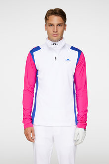 Men | Lukas Quarter Zip Mid Layer | Pink Peacock