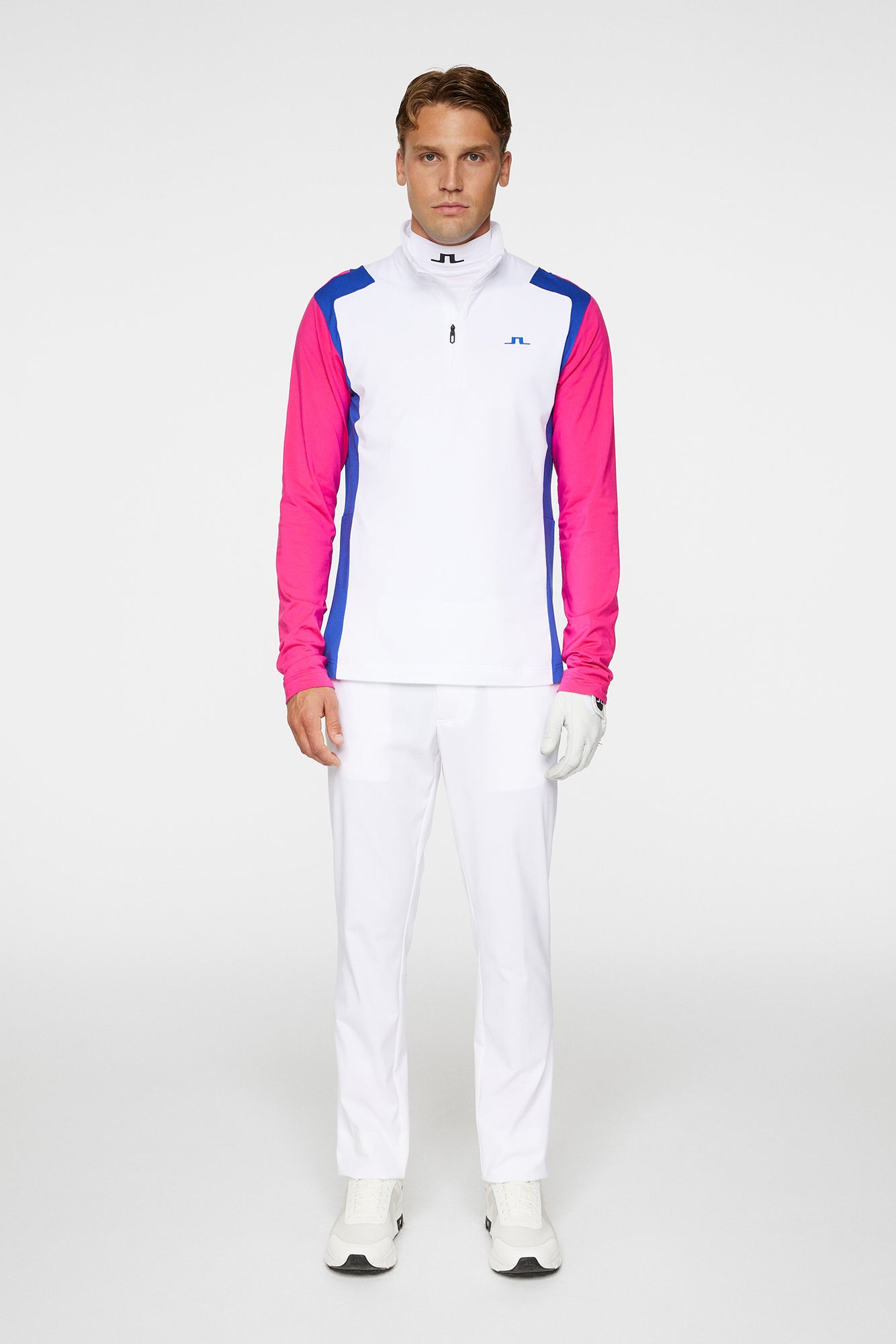Men | Lukas Quarter Zip Mid Layer | Pink Peacock