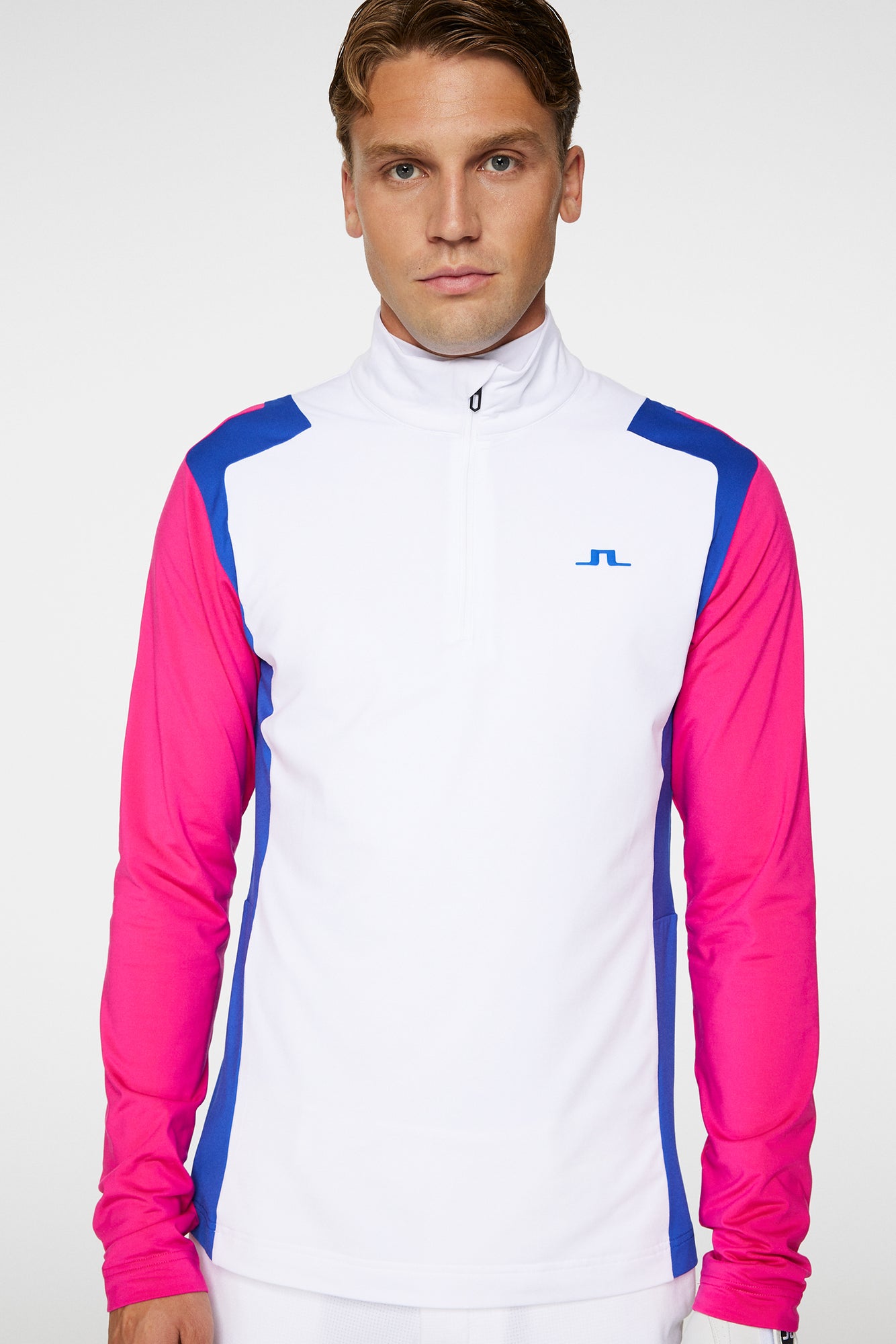 Men | Lukas Quarter Zip Mid Layer | Pink Peacock