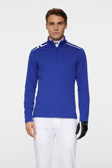Men | Leon Quarter Zip Mid Layer | Clematis Blue