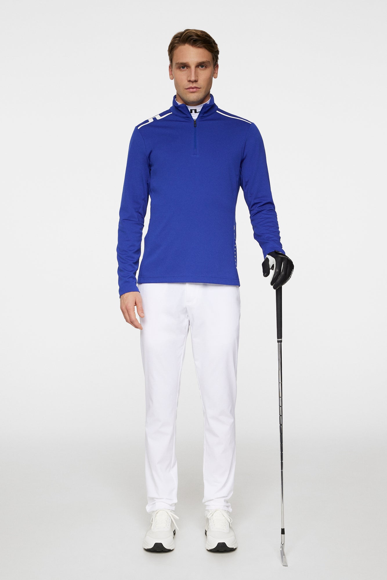 Men | Leon Quarter Zip Mid Layer | Clematis Blue