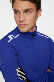 Men | Leon Quarter Zip Mid Layer | Clematis Blue