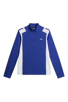 Lukas Quarter Zip Mid Layer in Clematis Blue by J.Lindeberg