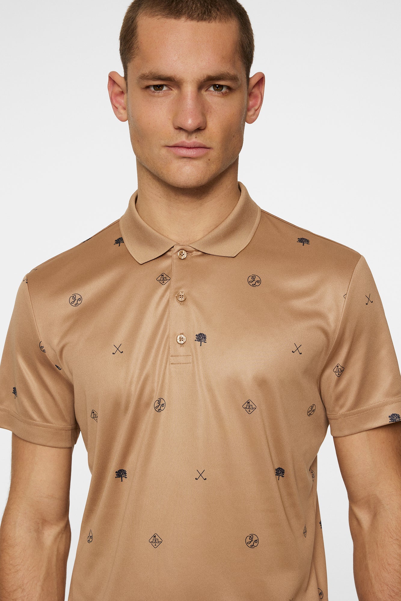 Men | Club House Motif Polo | Golf Micro Tigers Eye S