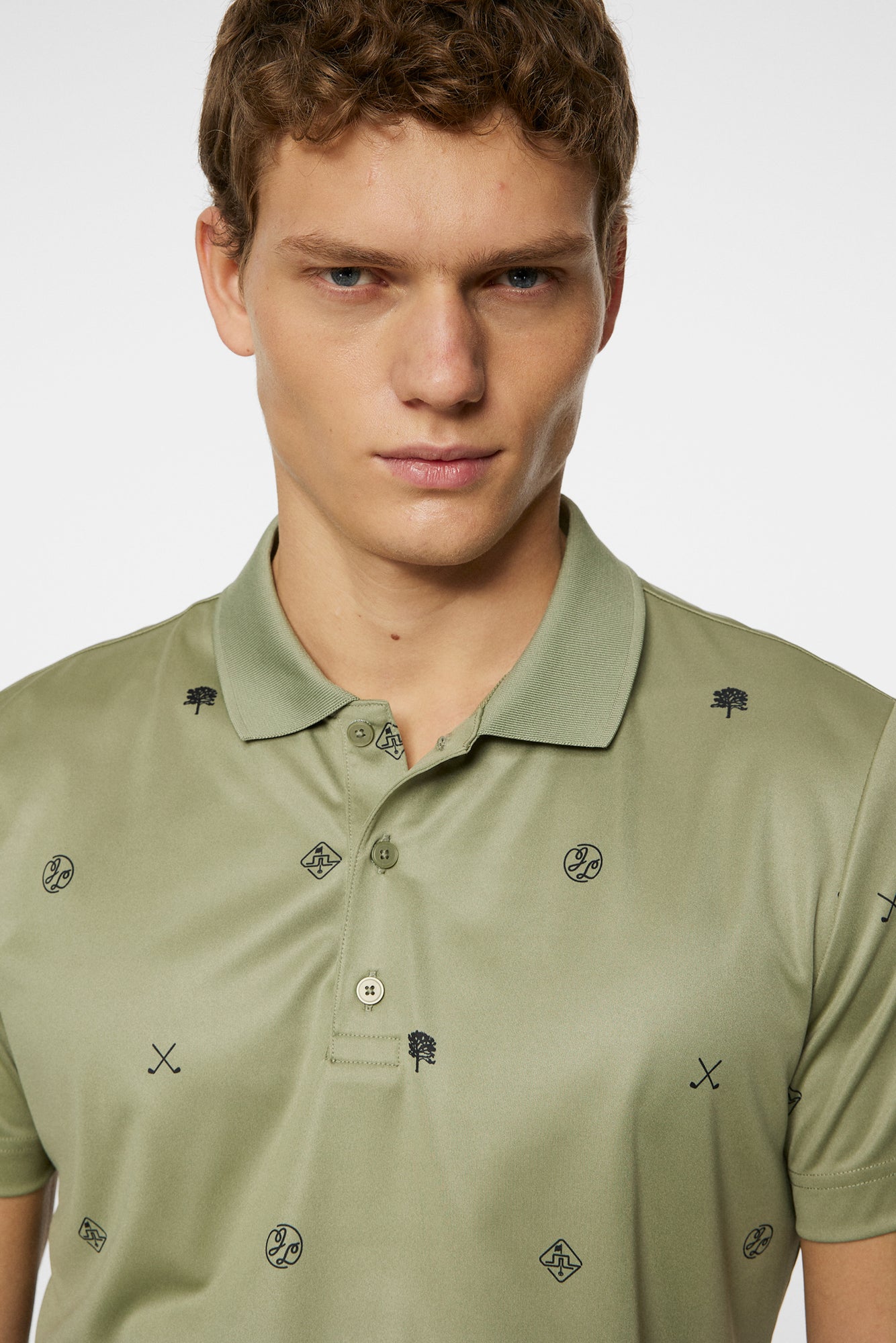 Men | Club House Motif Polo | Golf Micro Olive S