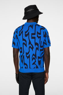 Men | Nate Jacquard Knitted Shirt | Glitch Slice Blue