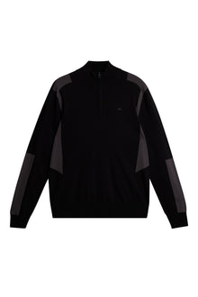 Kendrick Knitted Zip Sweater in Black by J.Lindeberg