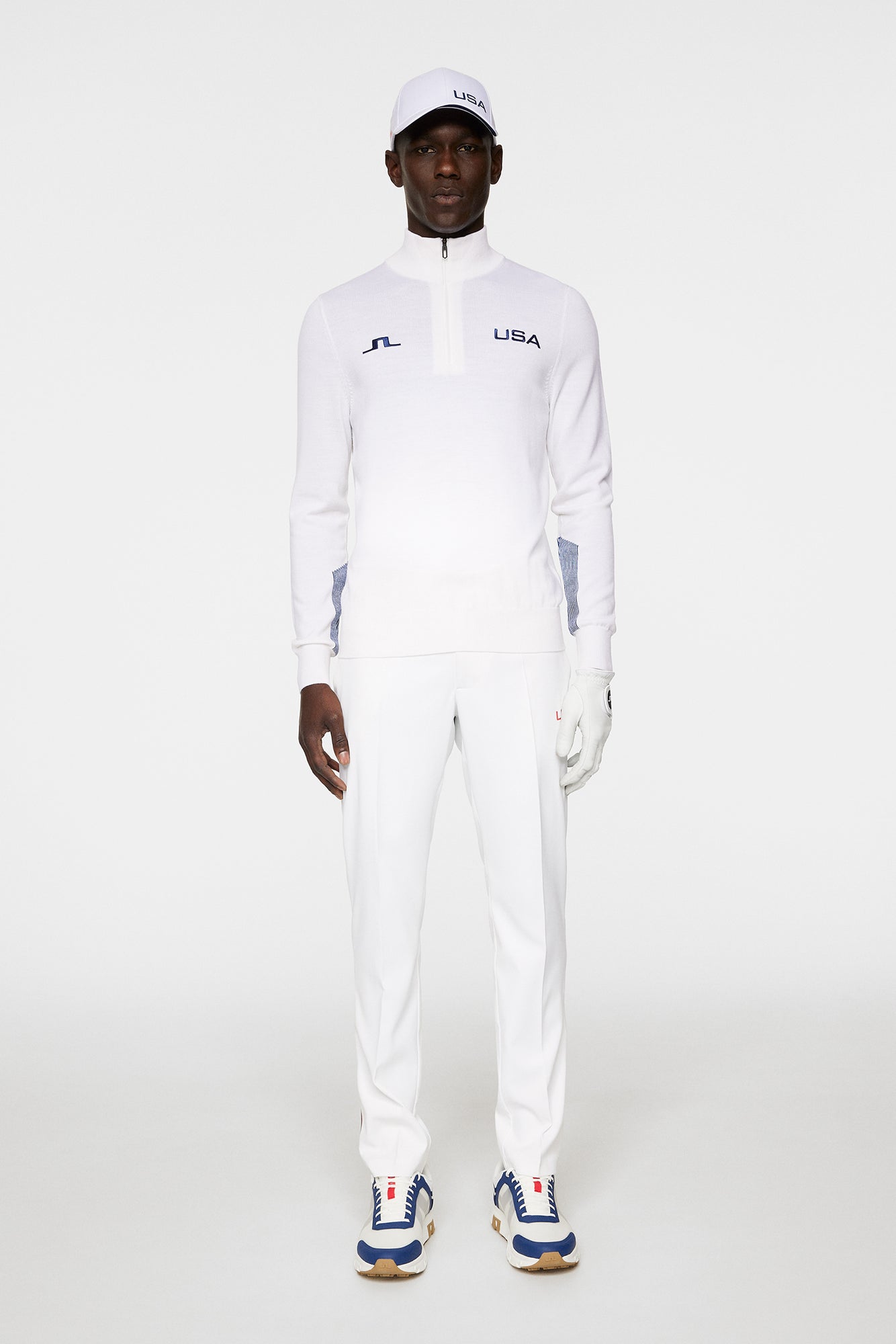 Men | Nathaniel Half Zip Sweater | White