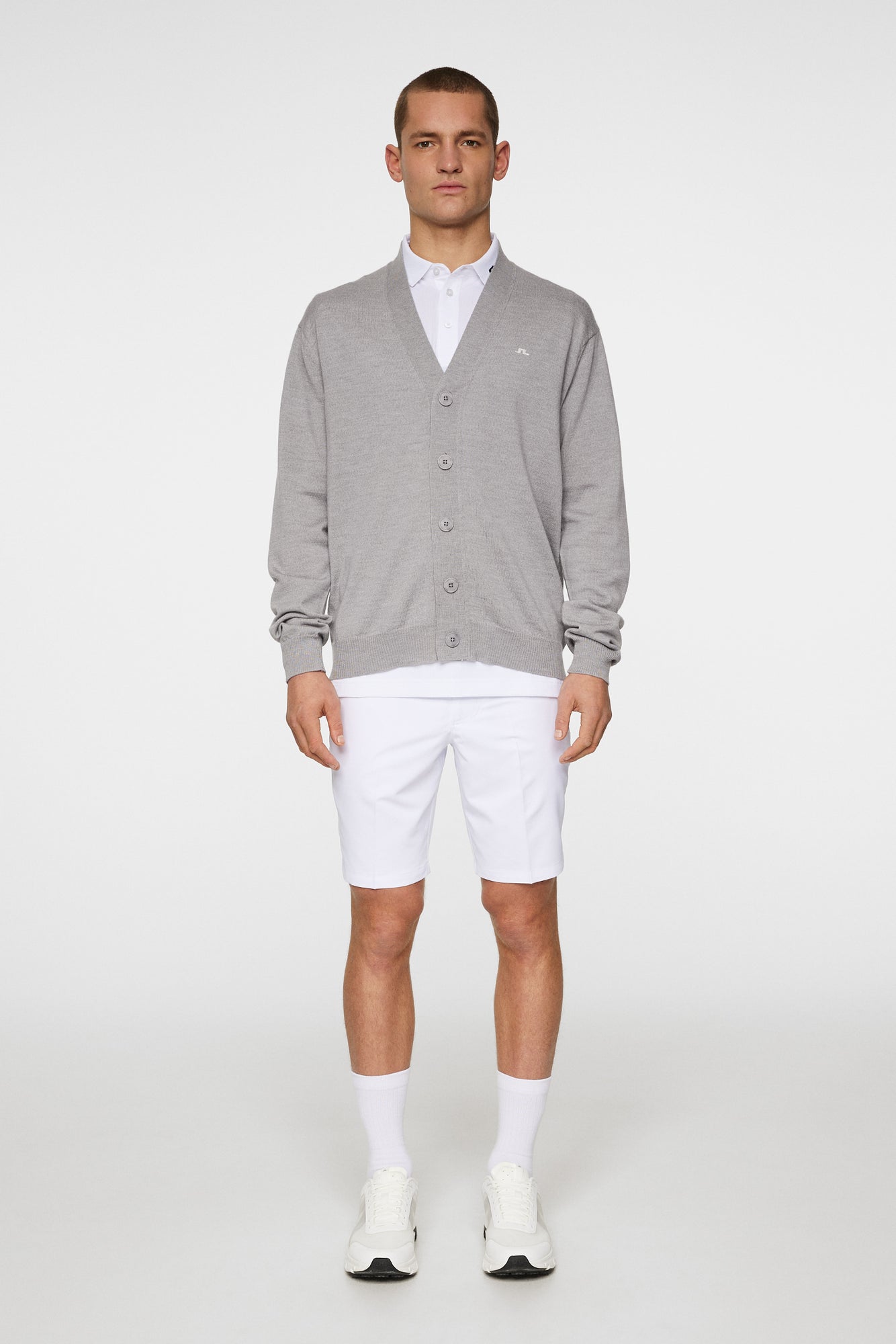 Men | Lucas Knitted Cardigan | Light Grey Melange
