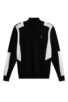 Kendrick Knitted Zip Sweater in Black by J.Lindeberg