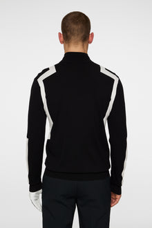 Men | Kendrick Knitted Zip Sweater | Black (V2)