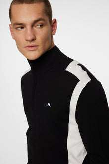 Men | Kendrick Knitted Zip Sweater | Black (V2)