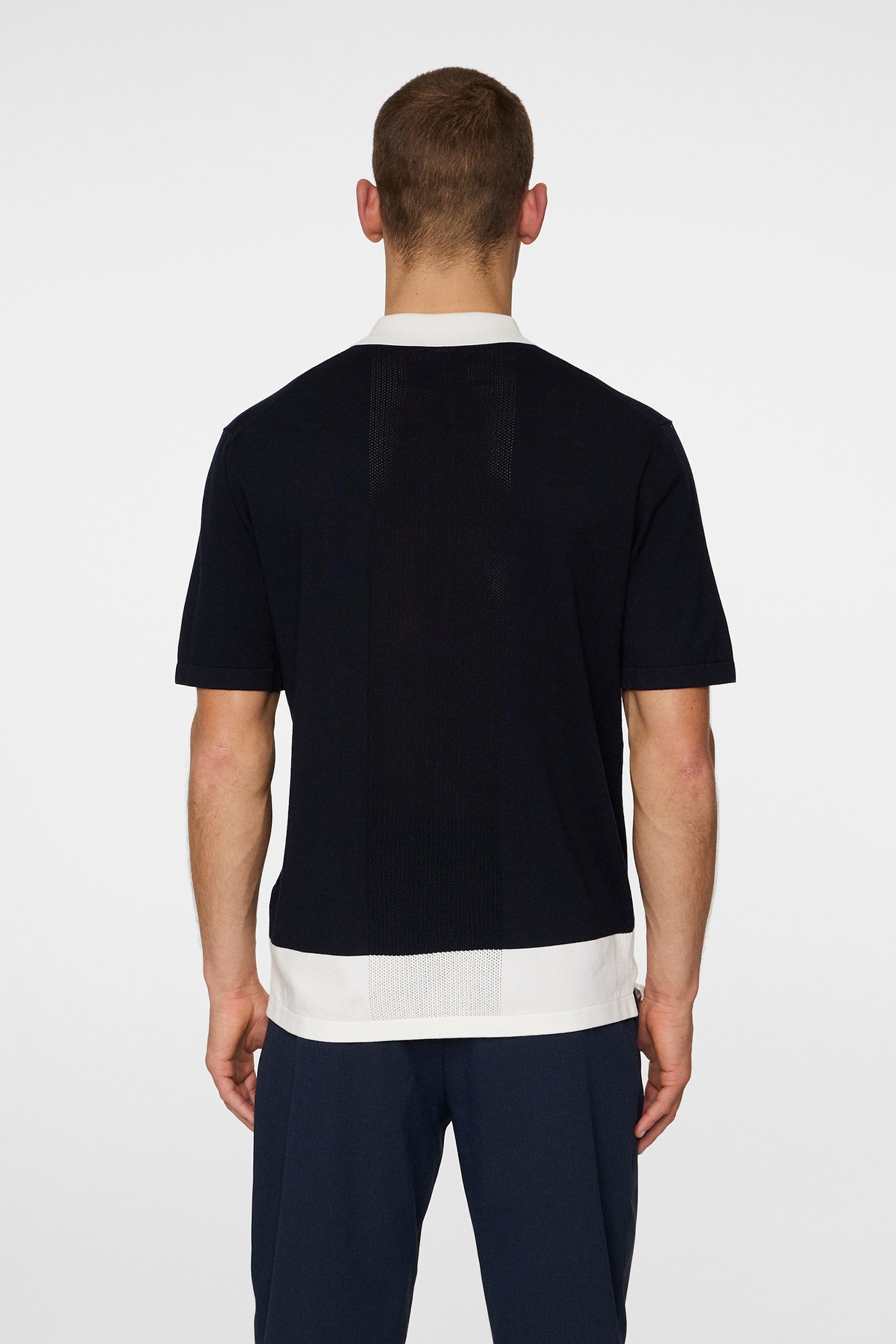 Men | Rue Knitted Polo Shirt | JL Navy