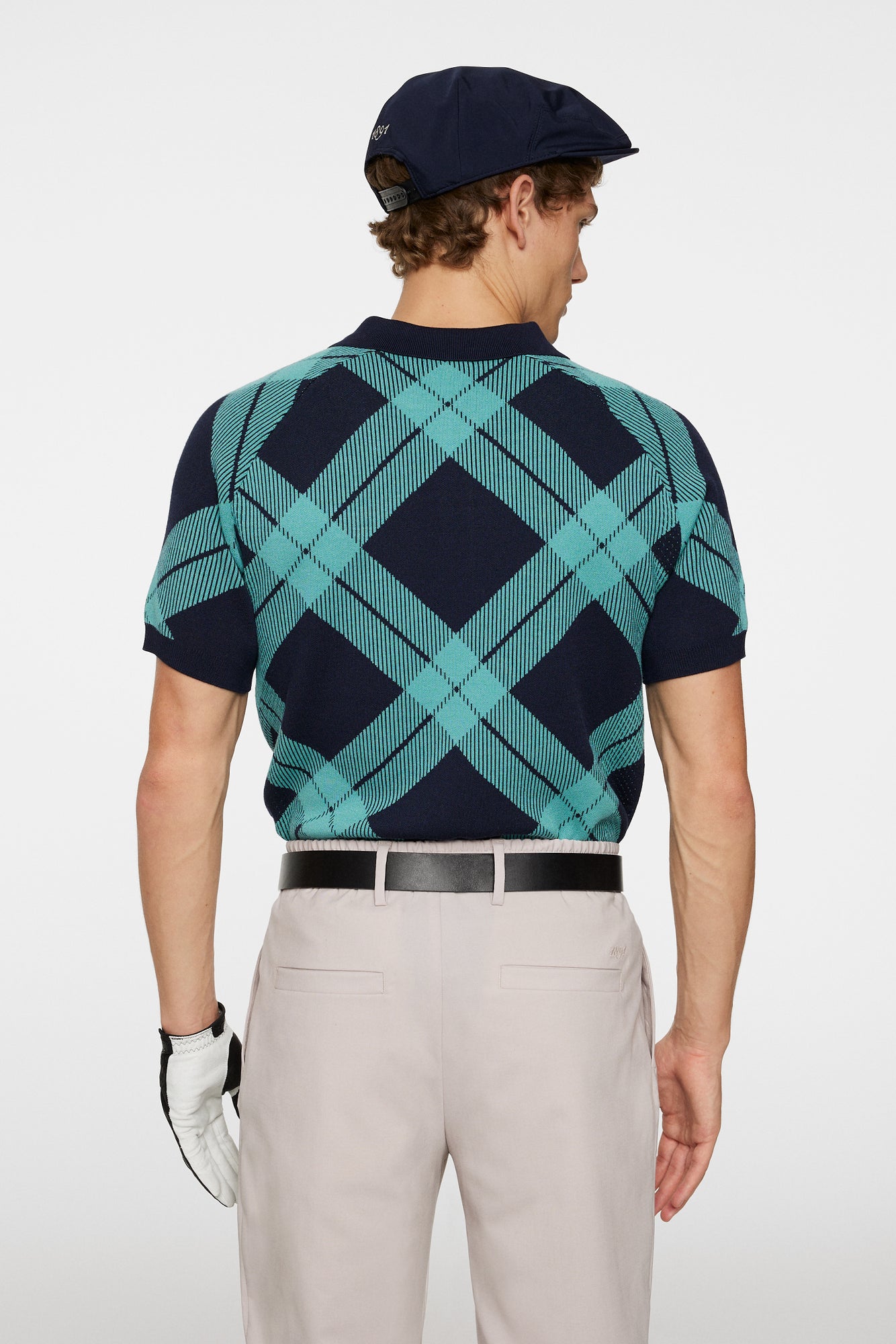 Men | Martin Knit Polo | Glenmuir Tartan Teal L