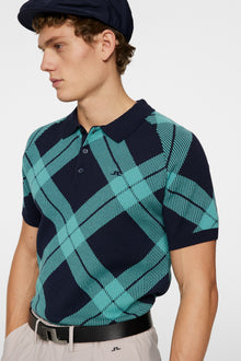 Men | Martin Knit Polo | Glenmuir Tartan Teal L