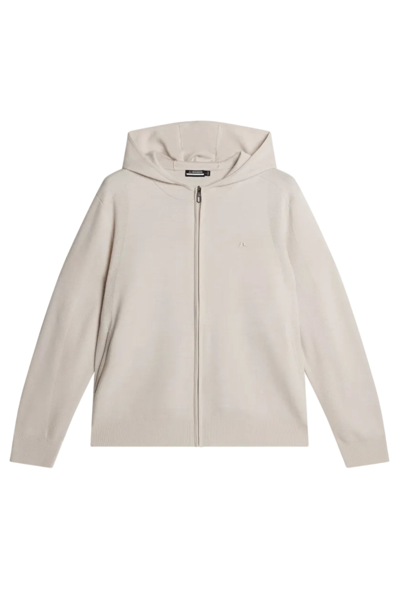 Cameron Hooded Knit Full Zip in Moonbeam by J.Lindeberg