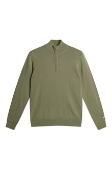 Kian Zipped Sweater Resort in Oil Green by J.Lindeberg