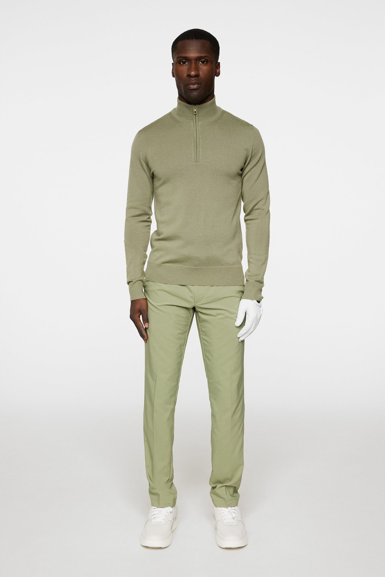 Men | Kian Zipped Sweater Resort | Oil Green