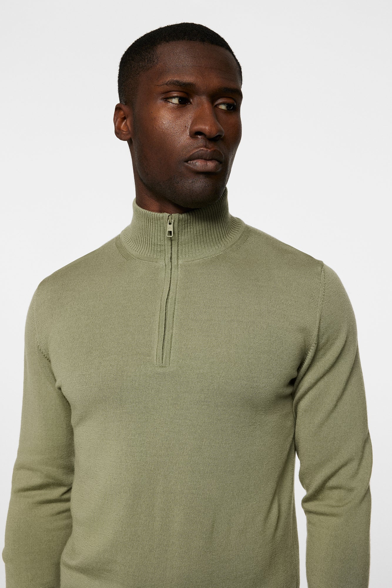 Men | Kian Zipped Sweater Resort | Oil Green