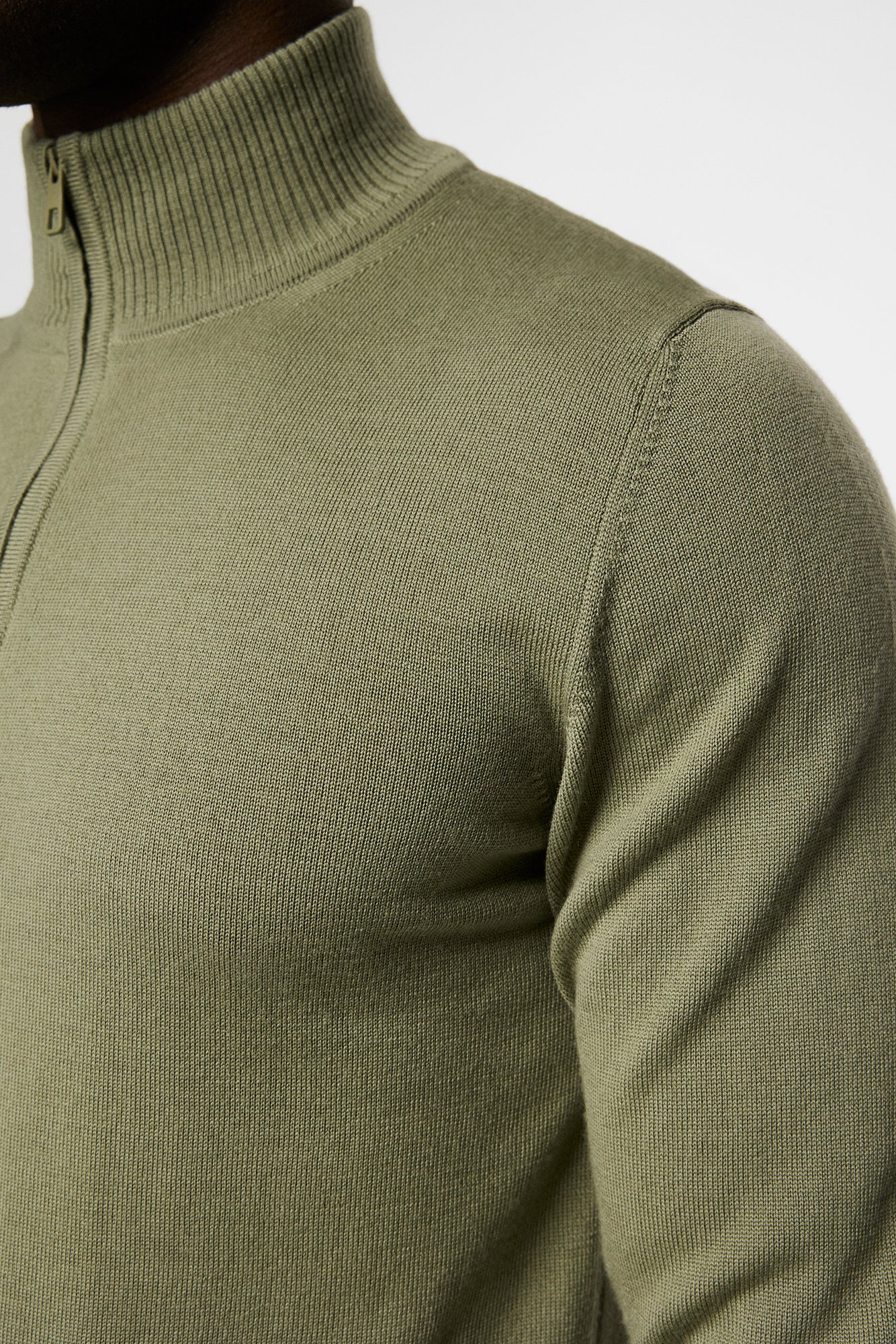 Men | Kian Zipped Sweater Resort | Oil Green