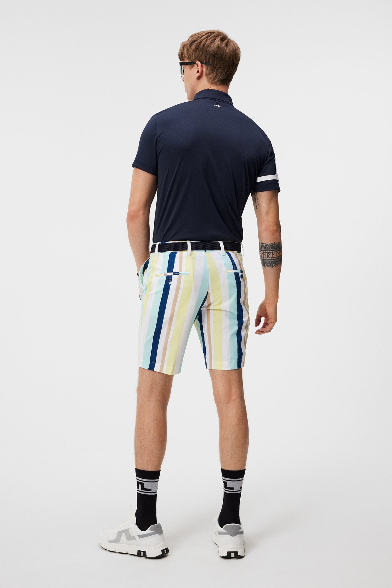 Men | Tim Print Shorts | Painted Stripe Wax Yellow