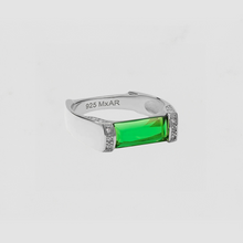 The Grant Emerald Ring | Silver Plated