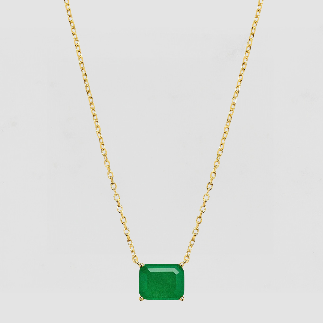 The Green Solitaire Emerald Necklace | Gold
