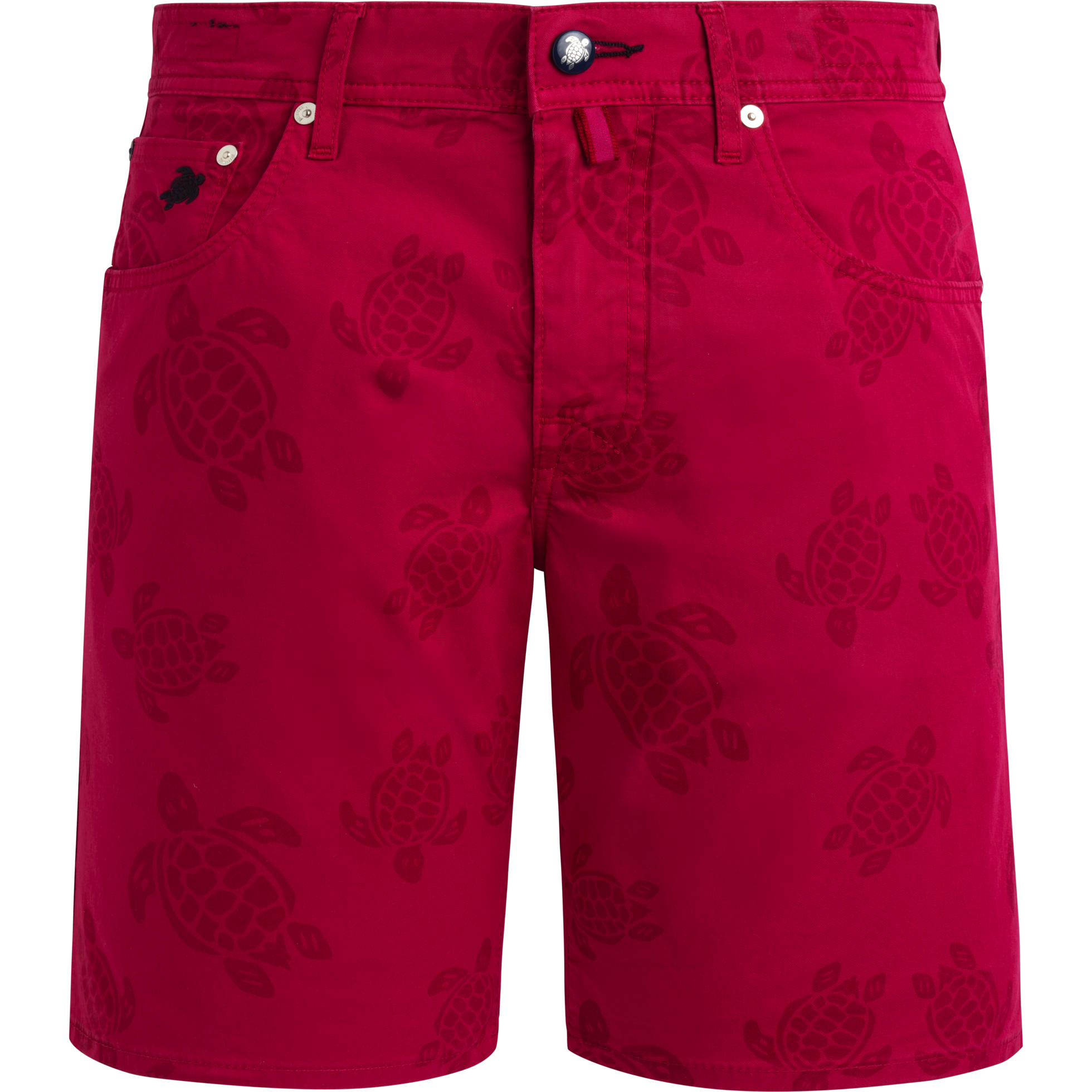 Men | Rondes De Tortue Denim Bermuda | Burgundy