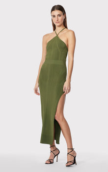 Variegated Rib Strappy Gown | Olive