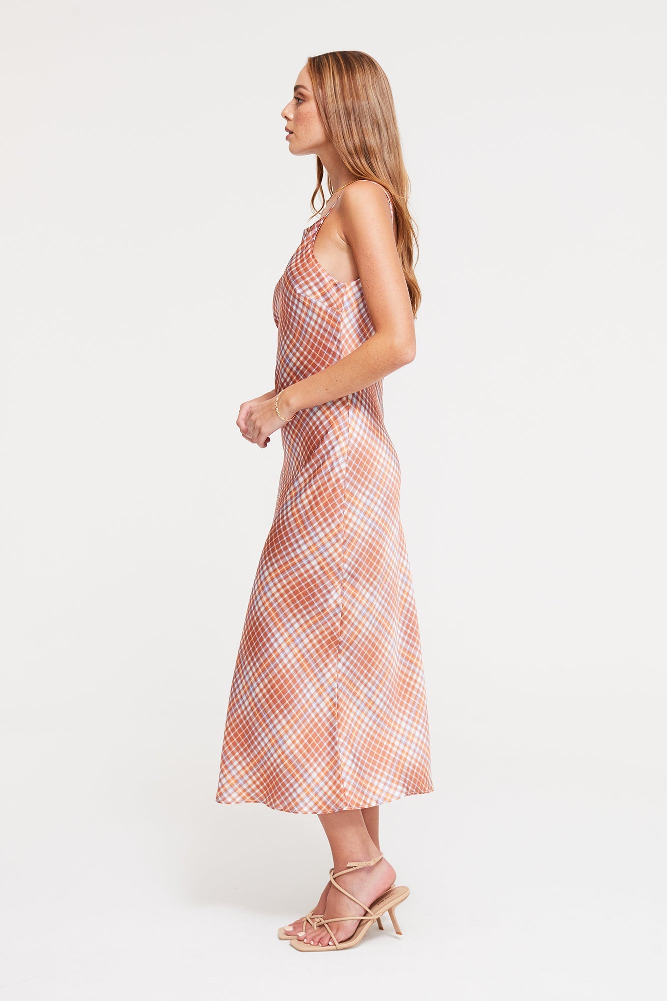 GINIA Remi Slip Dress in Prism Check