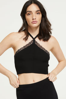 The Fern Knit Crop By GINIA In Black