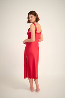 GINIA Aurora Silk Slip - Ruby