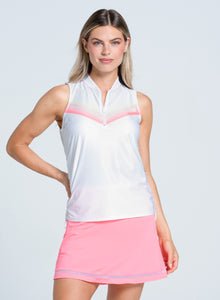 Top Golf | Sunset Spin Zip Tank | White