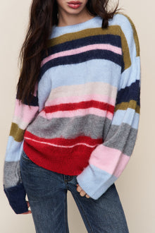 Womens | Hawley Oversized Stripe Wool Jumper | Blue