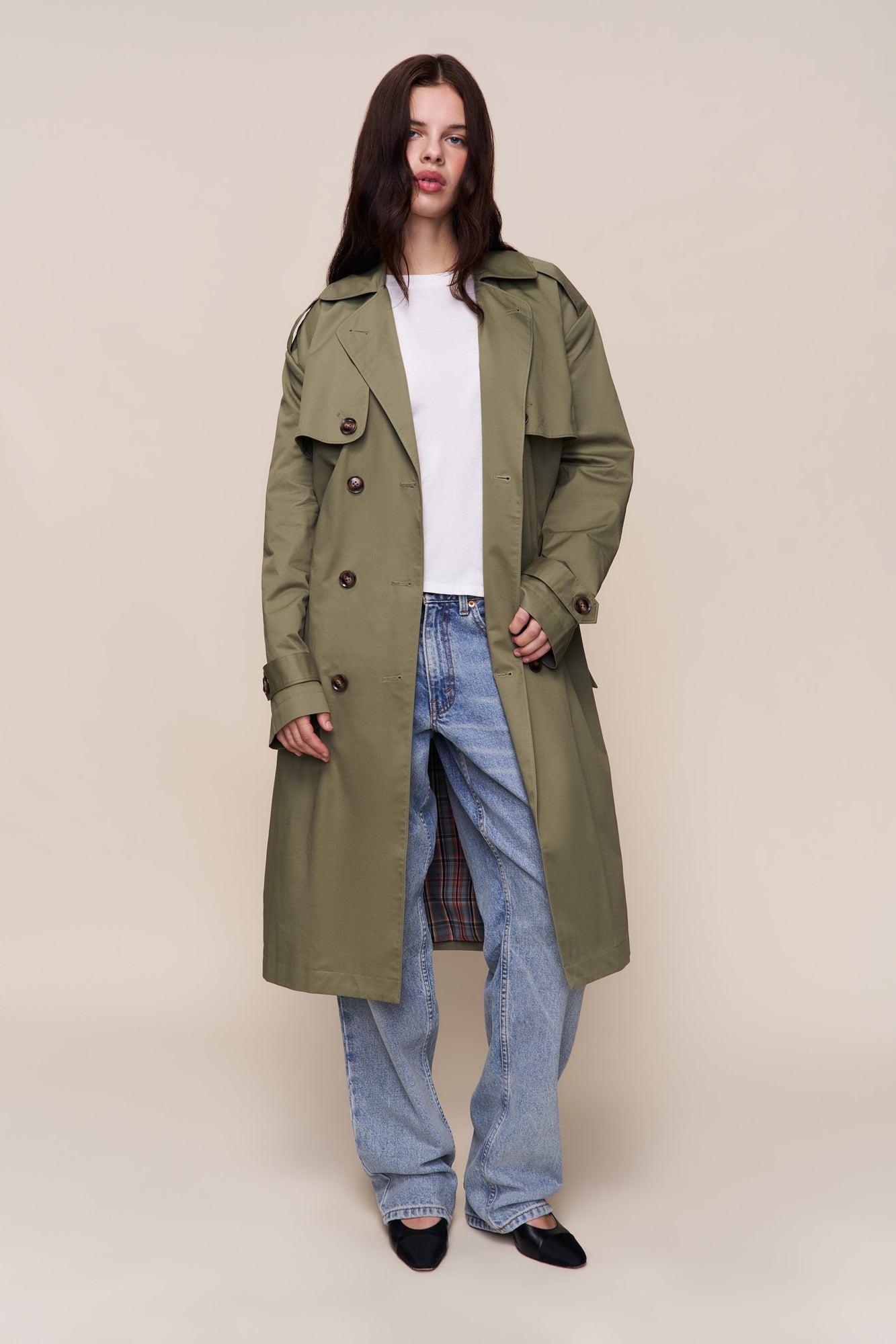 Womens | Classic Trench Coat | Olive