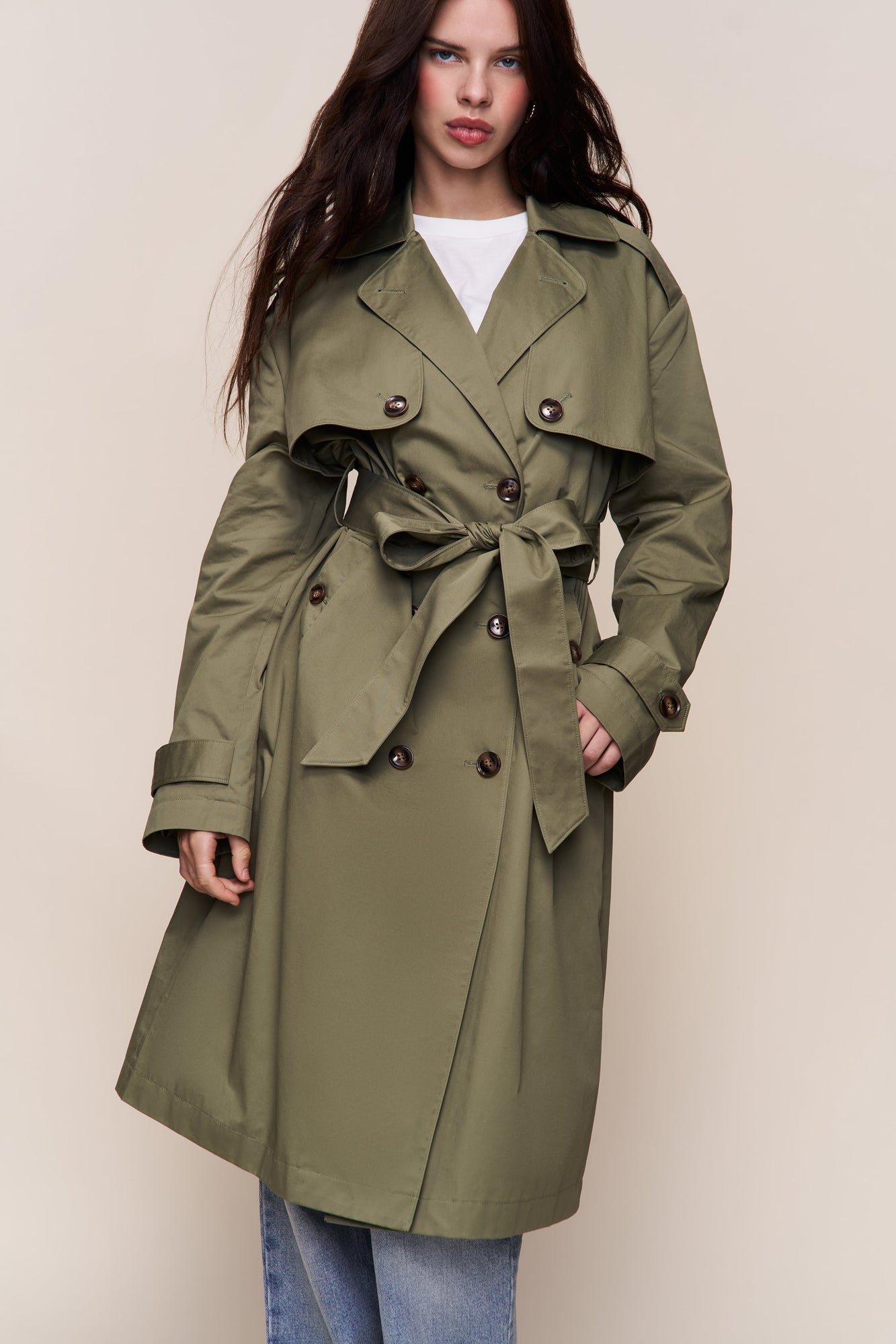 Womens | Classic Trench Coat | Olive