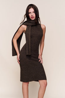 Womens | Hooded Knit Dress | Dark Olive