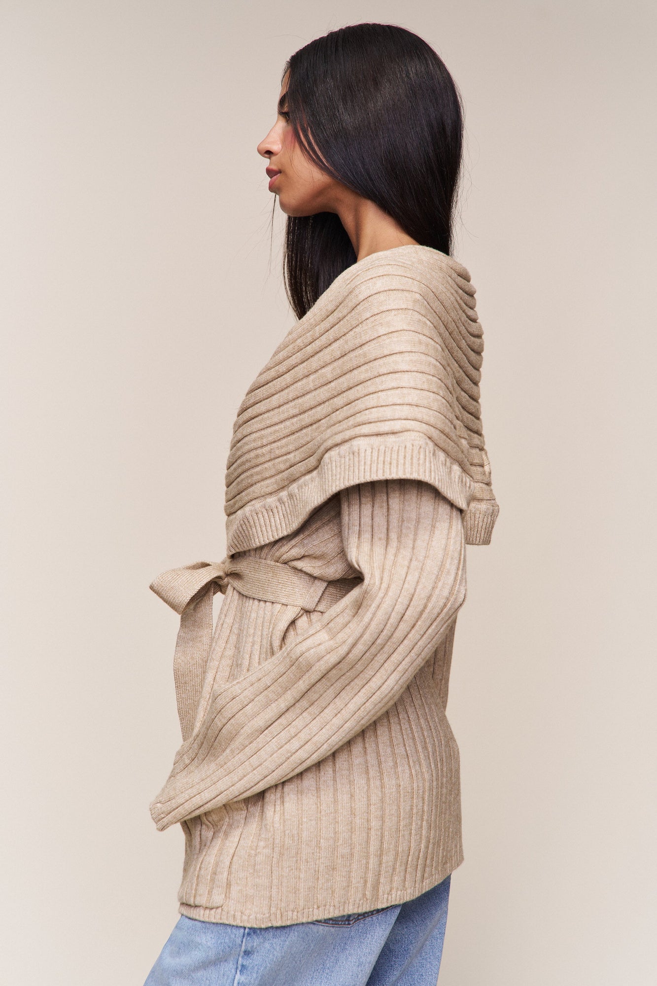 Womens | Tullia Slouchy Cardigan | Taupe