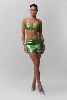 Womens | Sequin Mini Skirt | Martini Olive