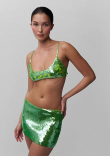 Womens | Sequin Mini Skirt | Martini Olive