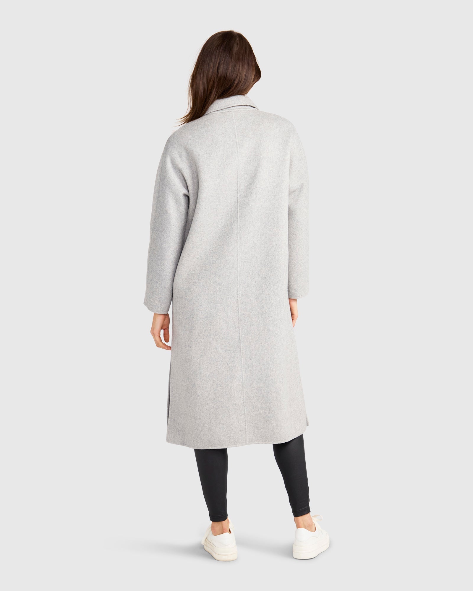 Women | Guestlist Wool Blend Oversized Double Breasted Coat | Grey Marle