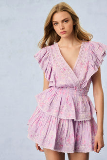 Gwen Heirloom Print Cotton Mini Dress | Hibiscus