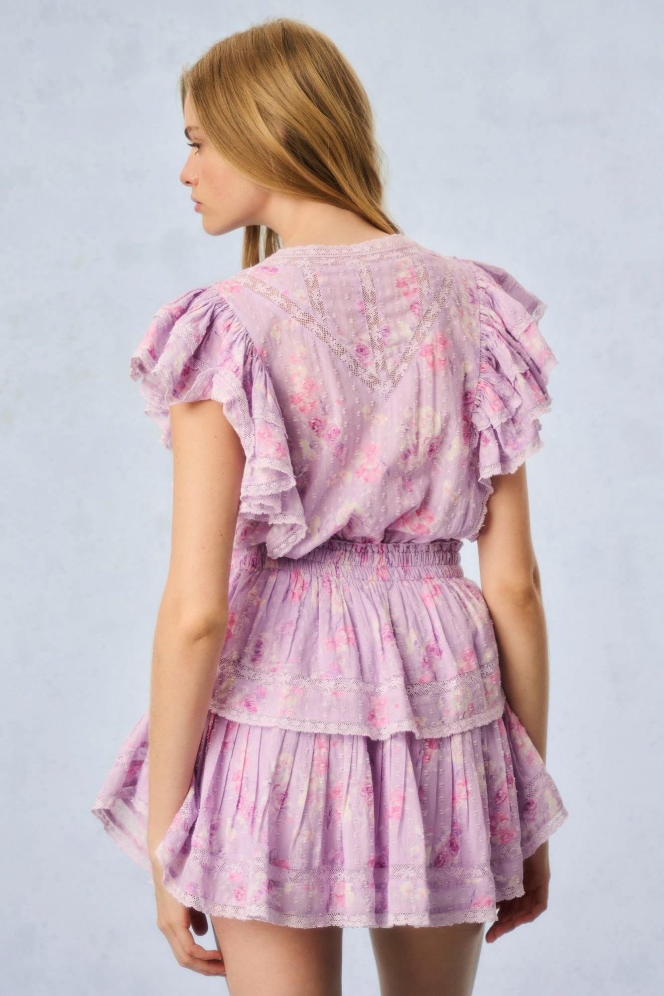 Gwen Heirloom Print Cotton Mini Dress | Hibiscus